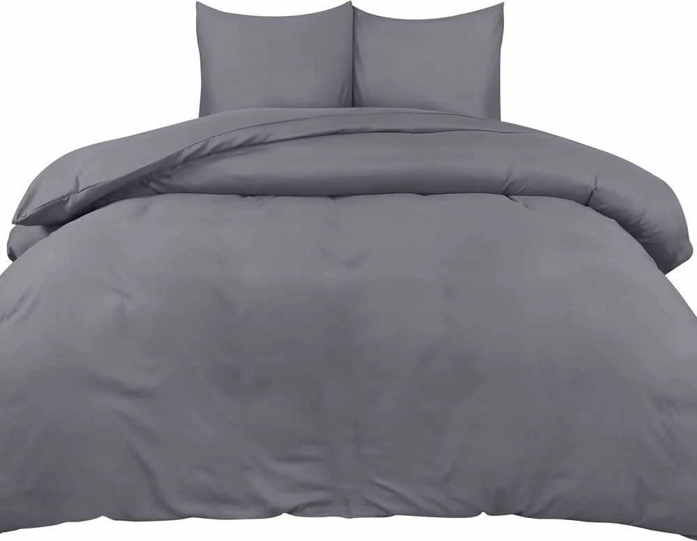 Utopia Bedding antklodės užvalkalų komplektas, 200 x 220 cm mikrofibra, 2 pagalvių užvalkalai, pilki
