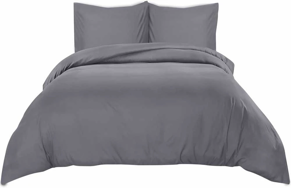 Utopia Bedding antklodės užvalkalų komplektas, 200 x 220 cm mikrofibra, 2 pagalvių užvalkalai, pilki