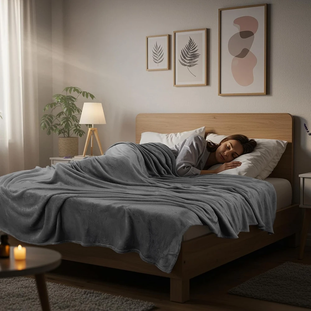 Utopia Bedding flanelinis pledas, 150 × 200 cm, pilkas, UB05589UK