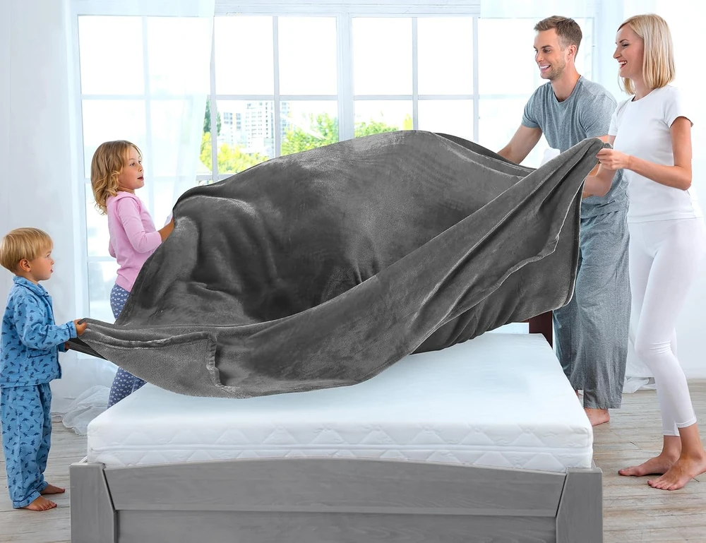 Utopia Bedding flanelinis pledas, 150 × 200 cm, pilkas, UB05589UK