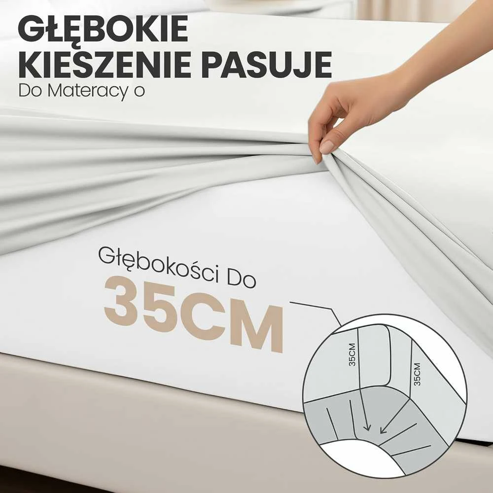 Utopia Bedding mikrofibros paklodžių su guma komplektas, 2 vnt., 90 x 200 cm, balta, 35 cm kišenė