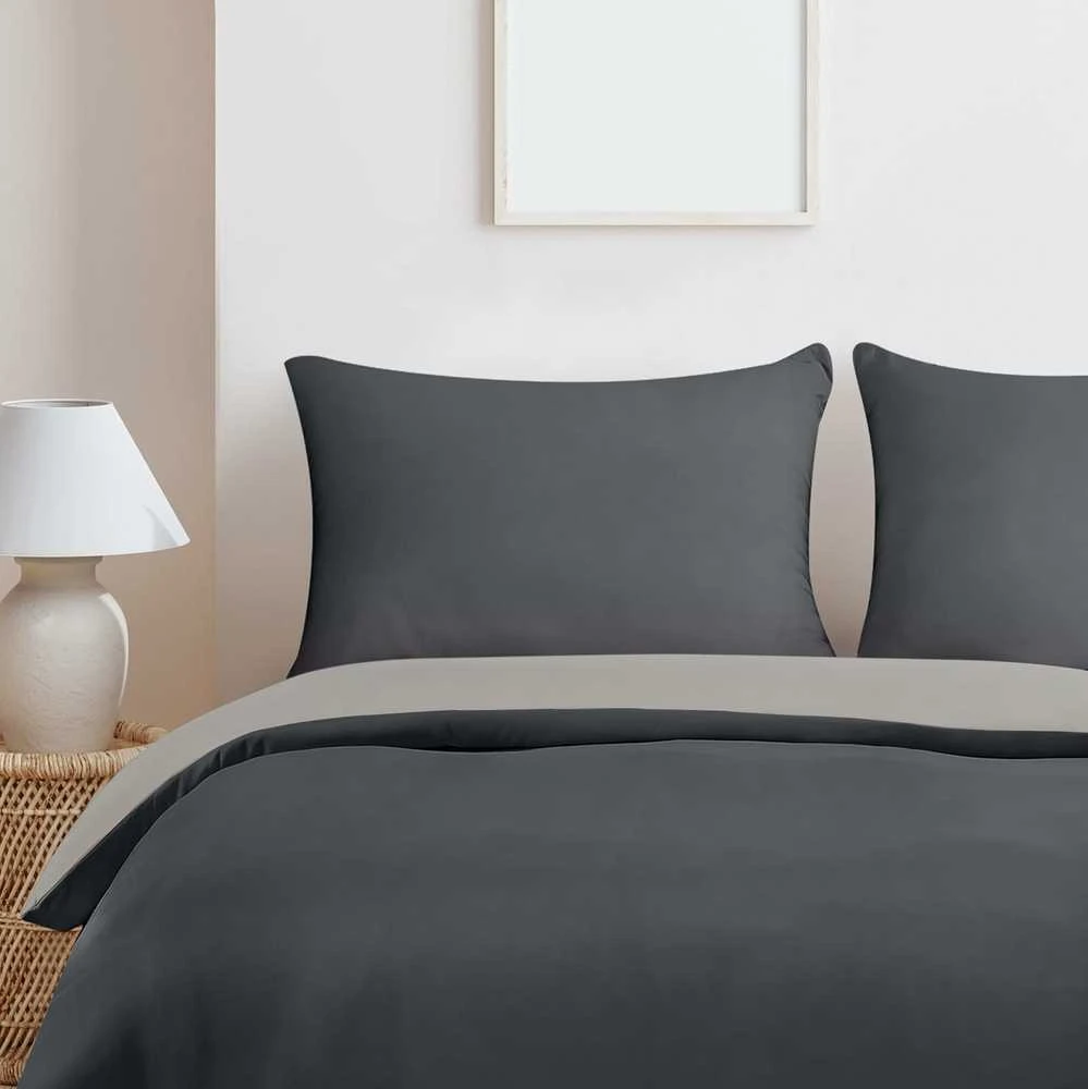 Utopia Bedding mikrofibros patalynės komplektas 200 x 200 cm su 2 pagalvių užvalkalais, tamsiai ir šviesiai pilkas
