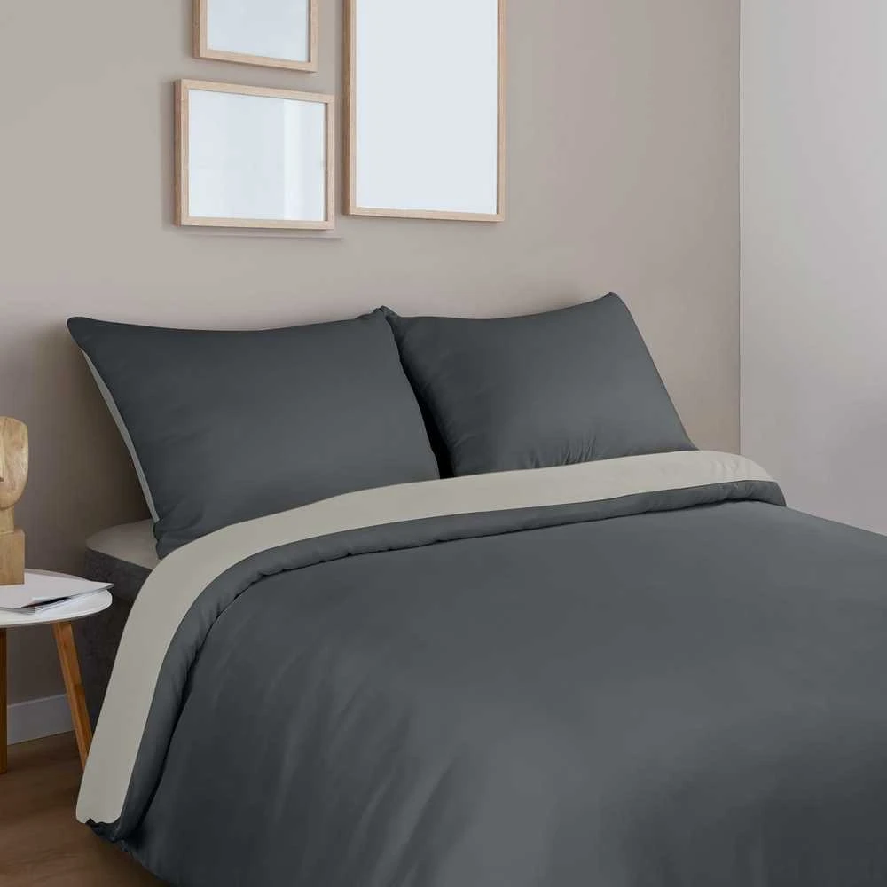 Utopia Bedding mikrofibros patalynės komplektas 200 x 200 cm su 2 pagalvių užvalkalais, tamsiai ir šviesiai pilkas