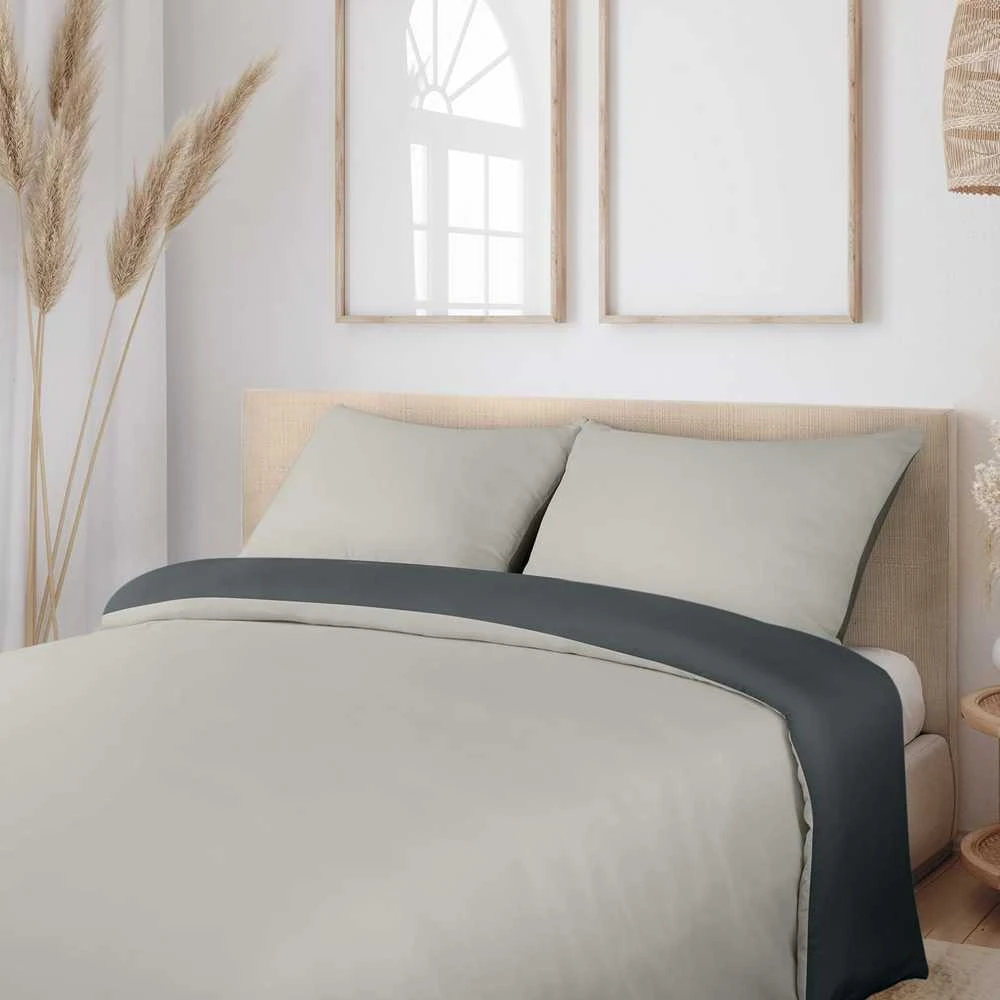 Utopia Bedding mikrofibros patalynės komplektas 200 x 200 cm su 2 pagalvių užvalkalais, tamsiai ir šviesiai pilkas