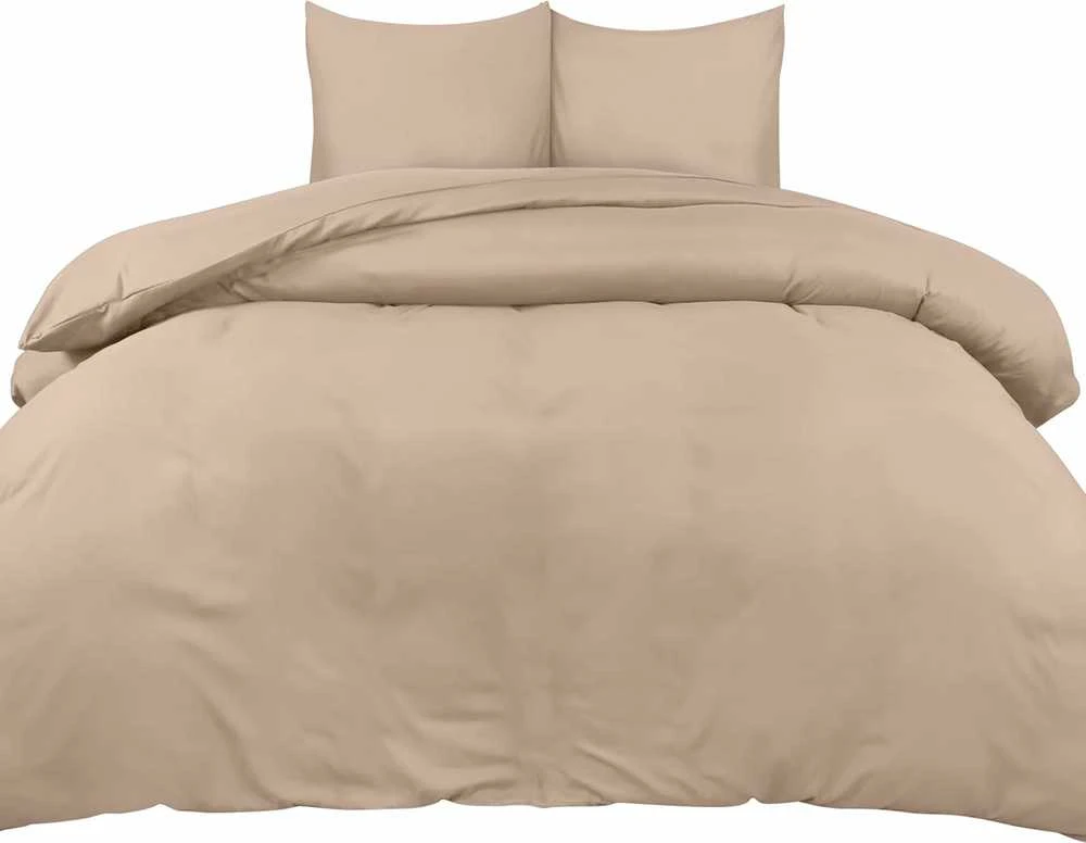 Patalynės komplektas Utopia Bedding mikrofibros poliesterio patalynės užvalkalų komplektas 200 x 200 cm, 2 pagalvių užvalkalai 80 x 80 cm, smėlinis