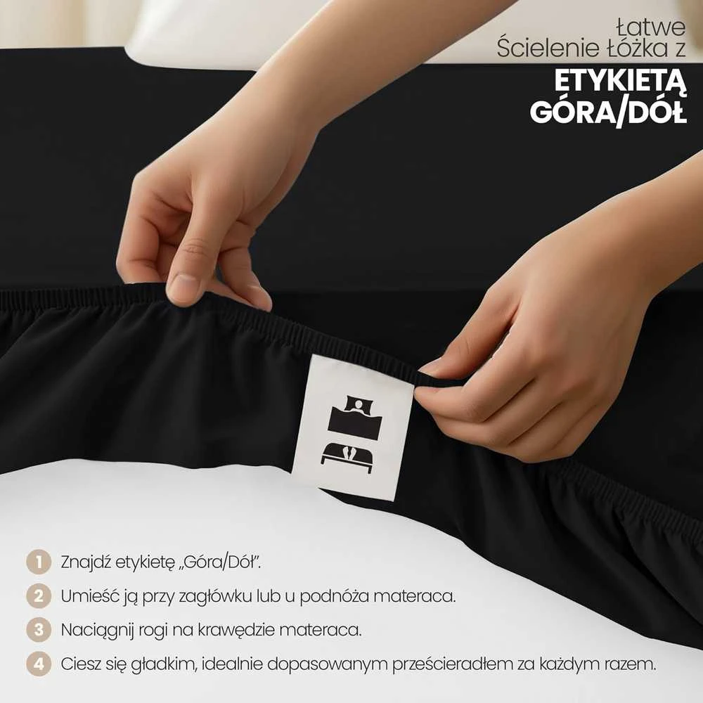 Utopia Bedding paklodžių su guma rinkinys 180 x 200 cm, juodas, mikrofibra, 35 cm kraštų aukštis, 2 vnt.