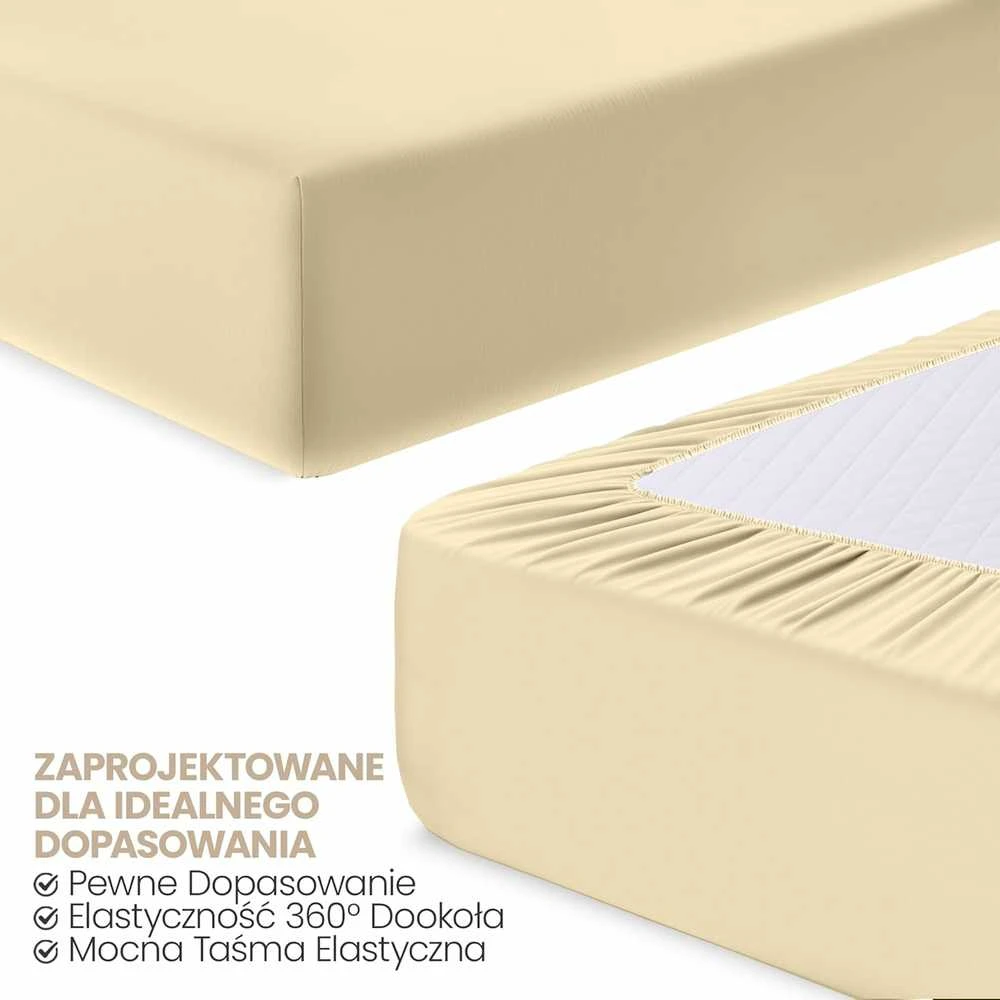 Utopia Bedding paklodžių su guma rinkinys 2 vnt., mikropluoštas, 180 x 200 cm, 35 cm kišenė, smėlio spalvos