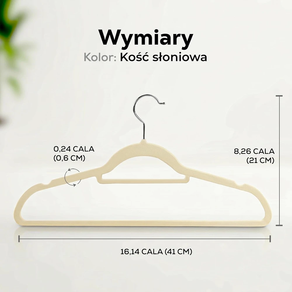 Utopia Home aksominės neslystančios drabužių pakabos, 50 vnt., 41,5 cm