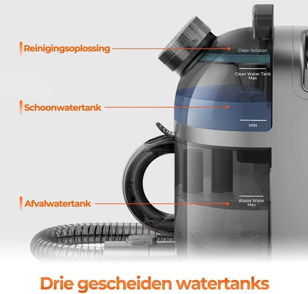 UWANT B200 12000Pa 1900W skalbimo dulkių siurblys su Deep Cleaning valymo garais funkcija - pilka