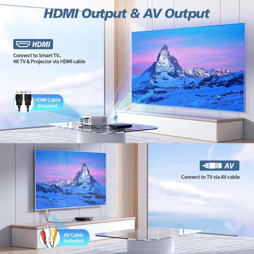 Vaizdo grotuvas Desobry mini DVD grotuvas televizoriui su HDMI, USB/TF, 1080p, MD115B