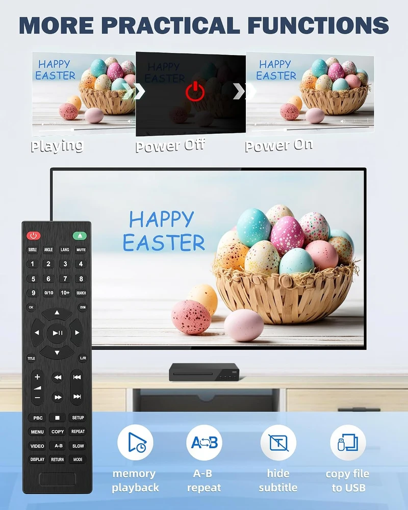 Vaizdo grotuvas GAONAWAY DVD grotuvas su HDMI ir USB, 1080p, visų regionų, RM
