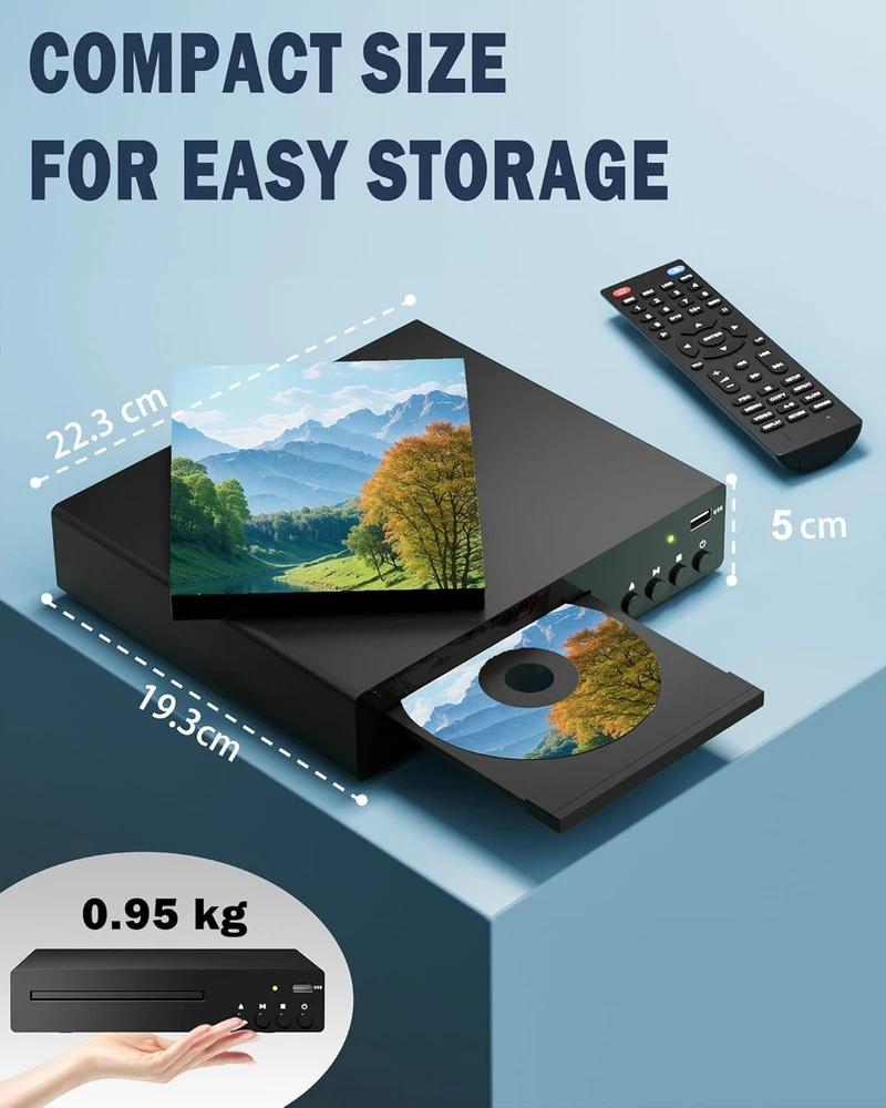 Vaizdo grotuvas GAONAWAY DVD grotuvas su HDMI ir USB, 1080p, visų regionų, RM