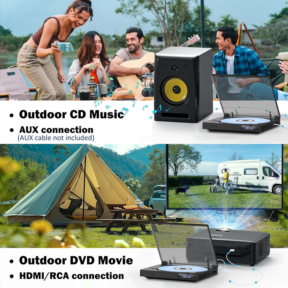 Vaizdo grotuvas MAITE mini DVD grotuvas su HDMI, 1080p raiška ir USB, MT-EUXTP-WEP BLK