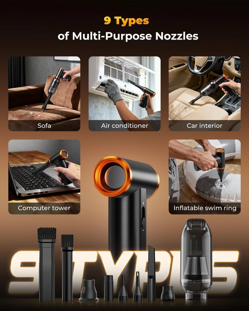 Valiklis K&F CONCEPT belaidis elektrinis oro pūstuvas ir dulkių siurblys, 300 000 aps./min., JPKF08.061