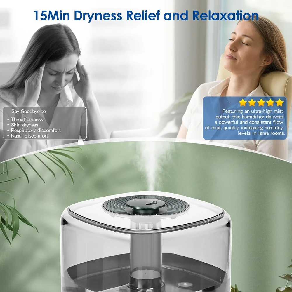 Vankarr ultragarsinis oro drėkintuvas 5 l, 25 W su aromato difuzoriumi JSQ5L67