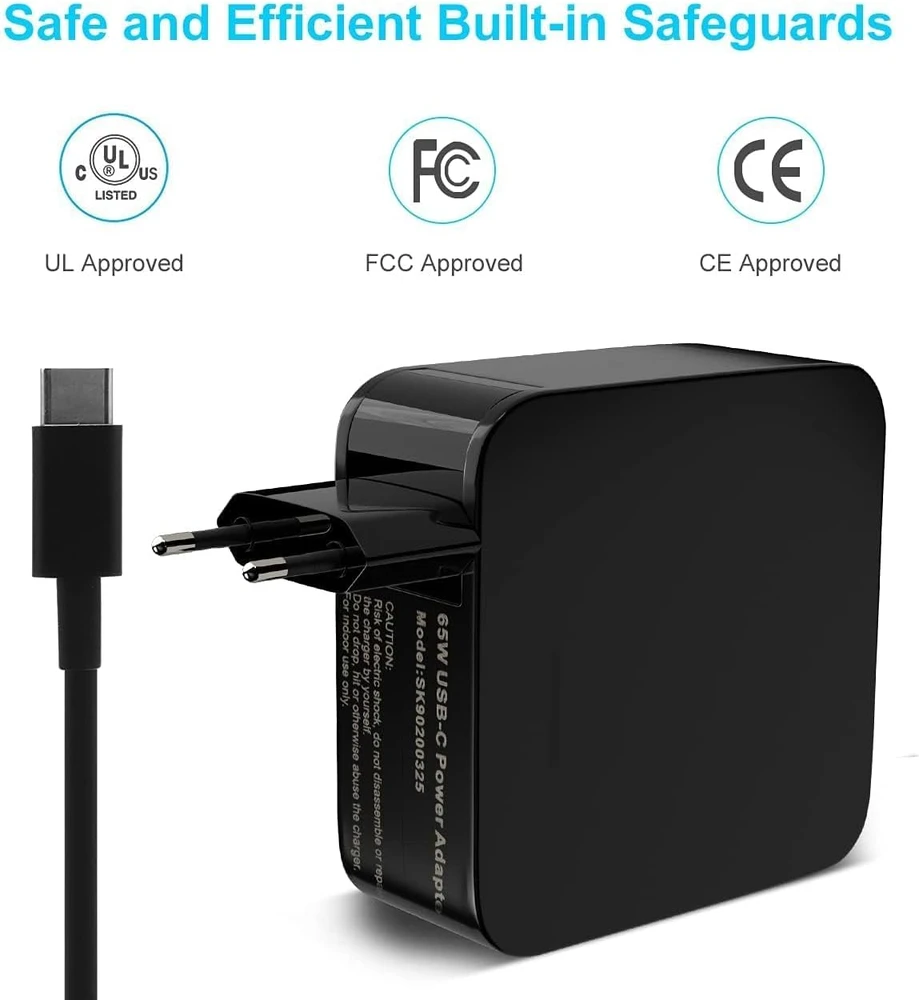 Vanzflow 65 W USB-C įkroviklis su USB Type-C jungtimi, tinkamas žaidimų konsolėms ir nešiojamiesiems įrenginiams