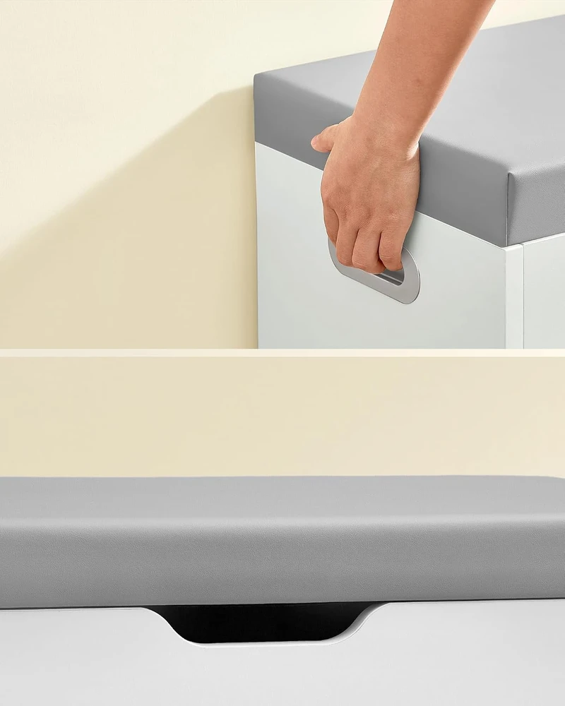 VASAGLE batų suoliukas 80 cm su paminkštinta sėdyne ir 3 skyriais LHS030W01