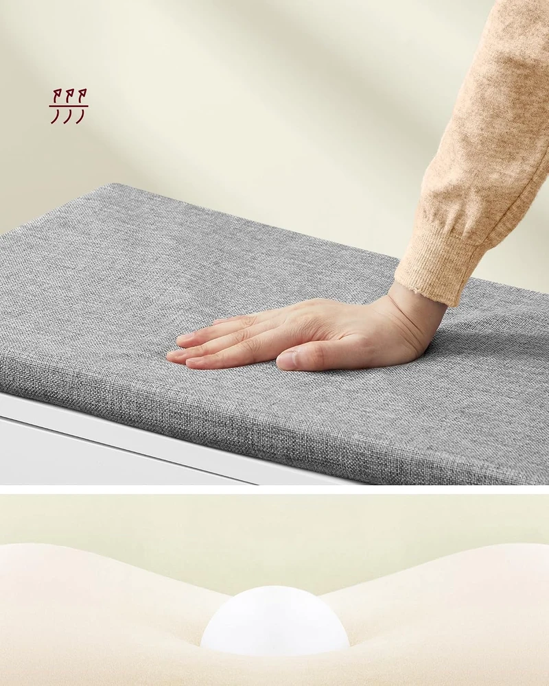VASAGLE batų suoliukas su daiktadėže, 3 lentynomis ir nuimama pagalve LSB034W01