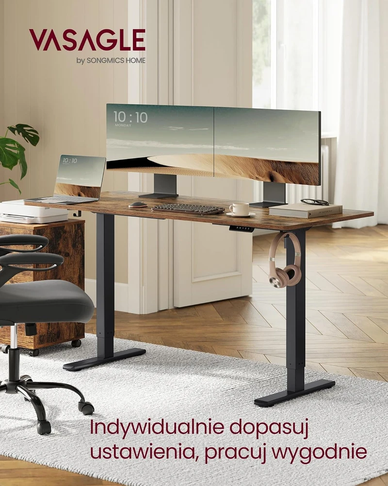 Vasagle Elektrinis reguliuojamo aukščio stalas be stalviršio