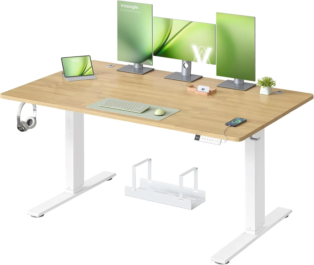 Vasagle Reguliuojamo aukščio stalas 140 × 80 x 72-12-cm