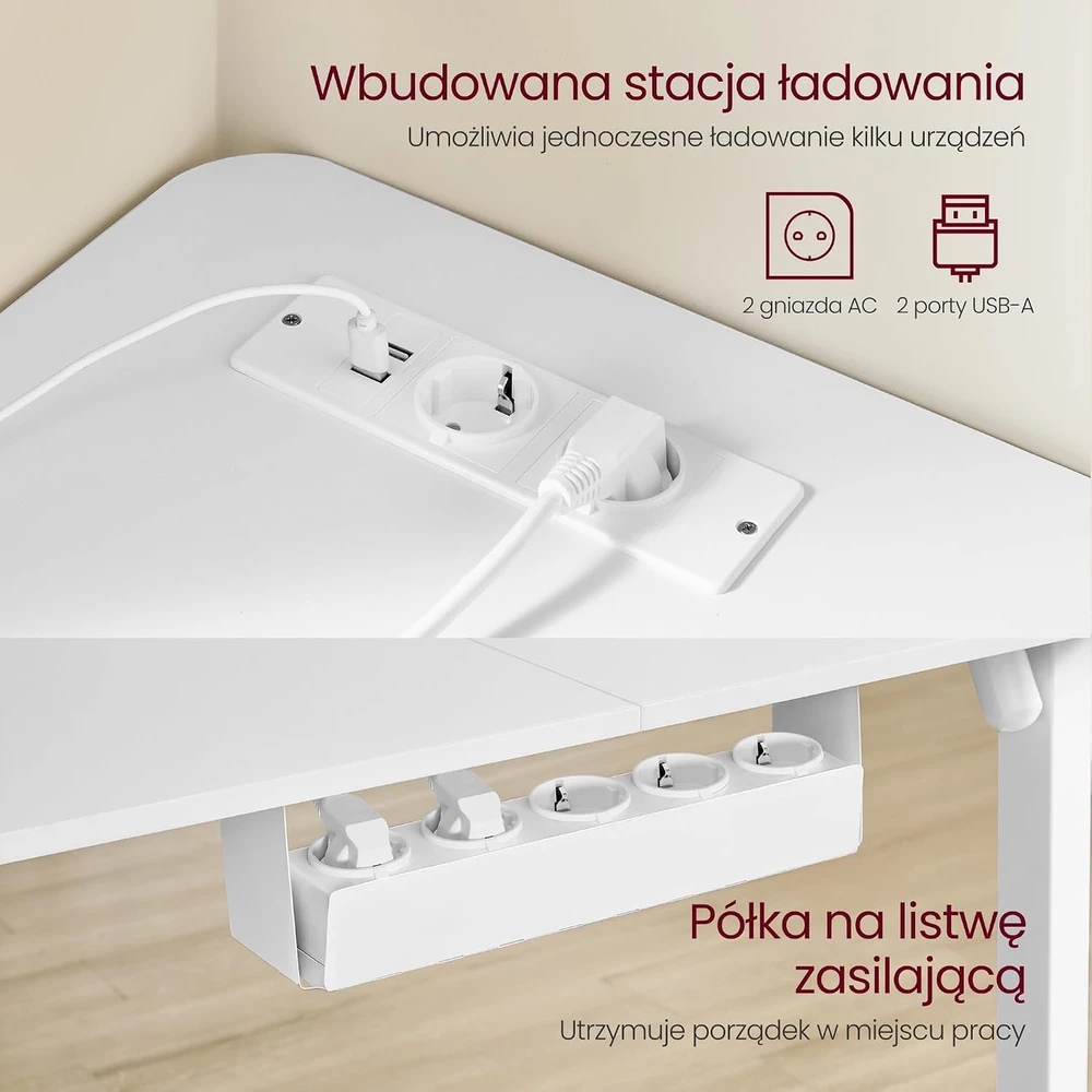VASAGLE elektrinis reguliuojamo aukščio kampinis stalas 160 x 140 cm LSD264W01