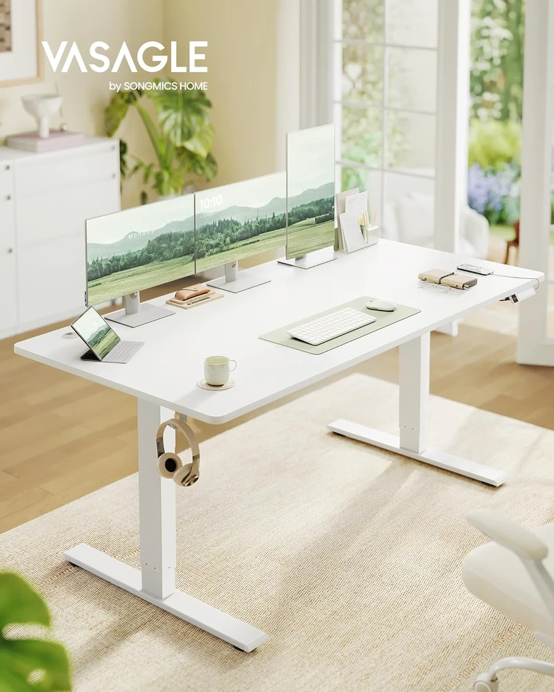 VASAGLE elektrinis reguliuojamo aukščio biuro stalas 160 x 80 cm su USB-C LSD146WZ02