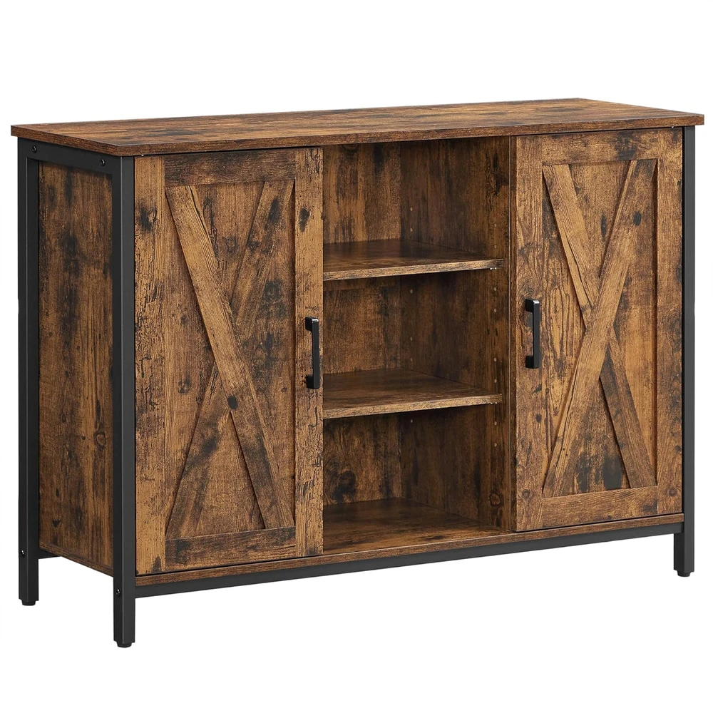 Vasagle Komoda vintage ruda-juoda