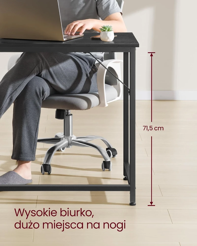 VASAGLE kompiuterinis stalas 135 x 60 x 76 cm, iki 50 kg, LWD043B56