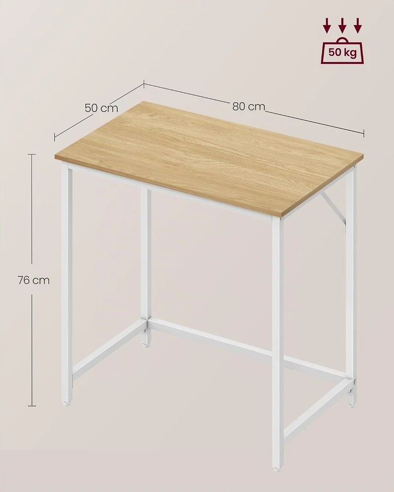 VASAGLE kompiuterinis stalas 80 x 50 x 76 cm su reguliuojamomis kojelėmis LWD038W70