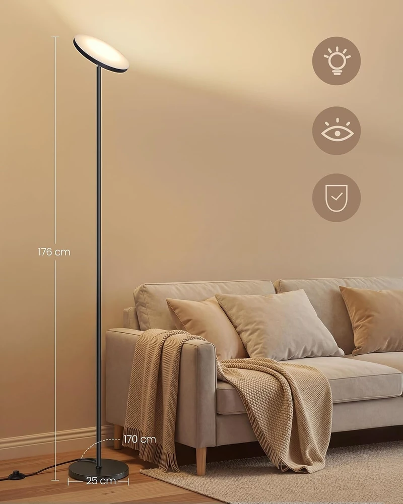 VASAGLE LED pastatomas šviestuvas 30 W su reguliuojama galvute LFL018BD02