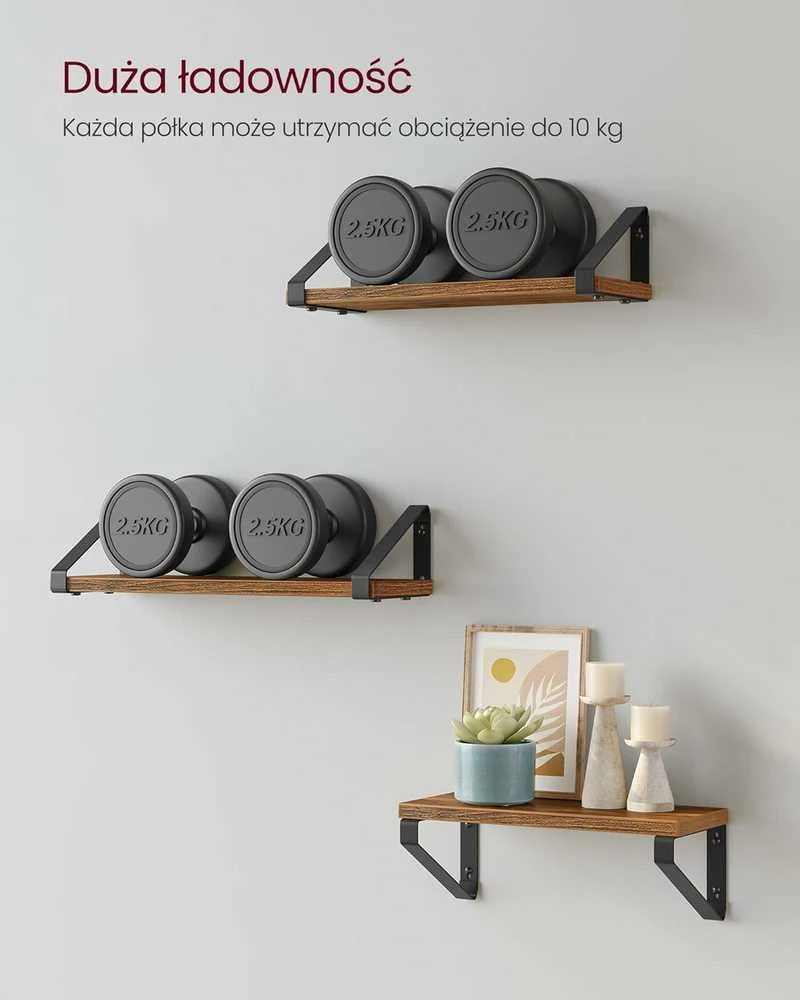 VASAGLE Pakabinama lentyna, 3 vnt.