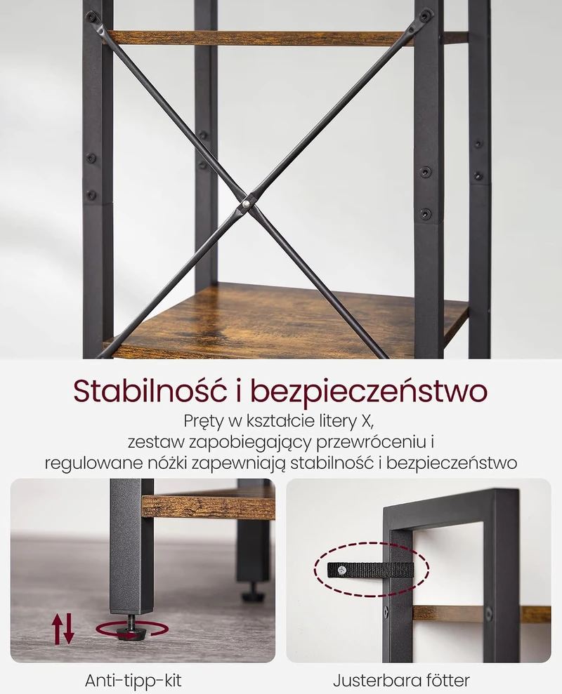 VASAGLE pastatoma 6 lentynų knygų lentyna 40 x 30 x 187.5 cm LLS101B01