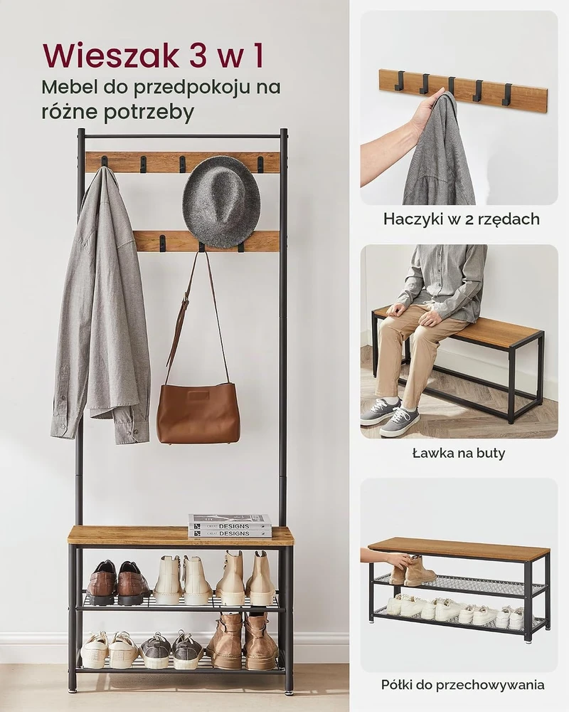 Songmics Drabužių kabykla Vasagle BTS002B01, ruda