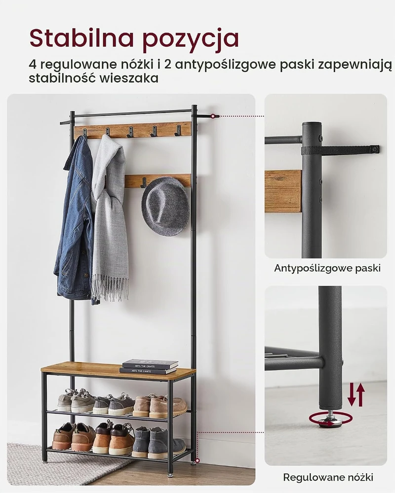 Songmics Drabužių kabykla Vasagle BTS002B01, ruda