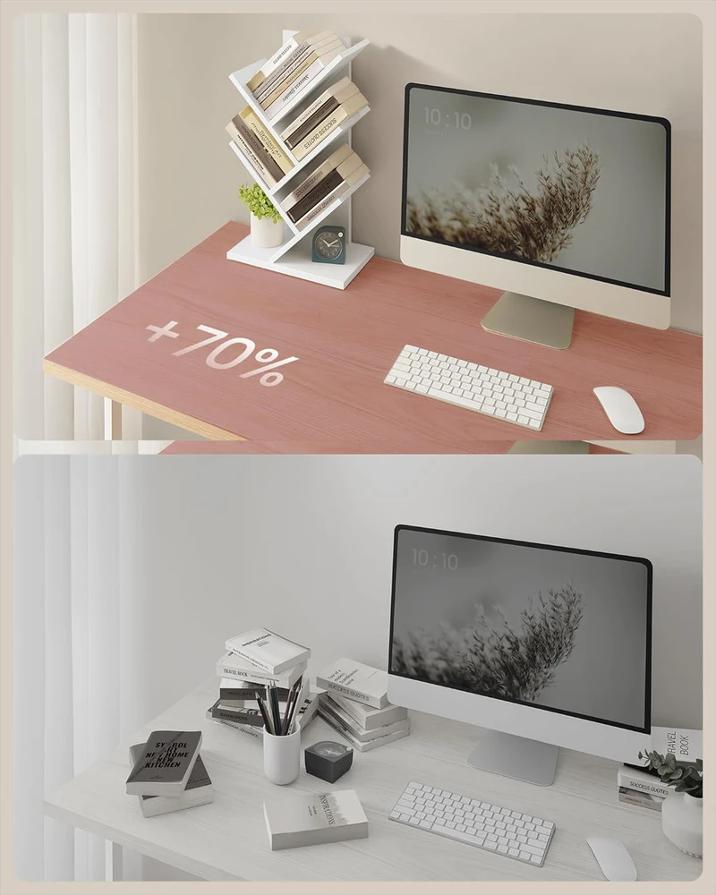 VASAGLE pastatoma kampinė knygų lentyna su 5 lentynomis, 17,2 × 30 × 51 cm, Tree Bookshelf