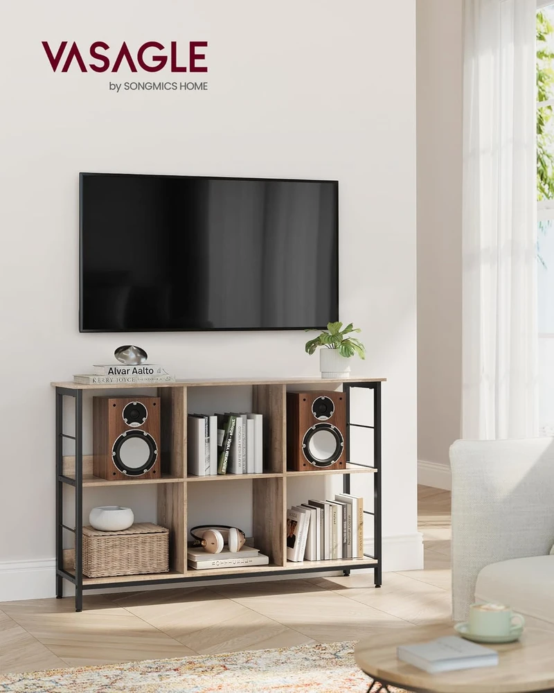 VASAGLE pastatoma lentyna su 6 skyreliais, 33 x 120 x 80 cm, LLS104B50