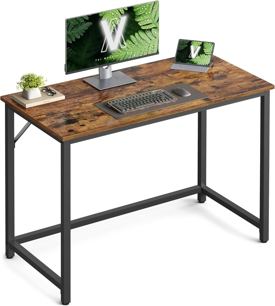 VASAGLE rašomasis stalas, industrinio stiliaus, 100x50x76 cm, metalinė rėmo konstrukcija, LWD41X