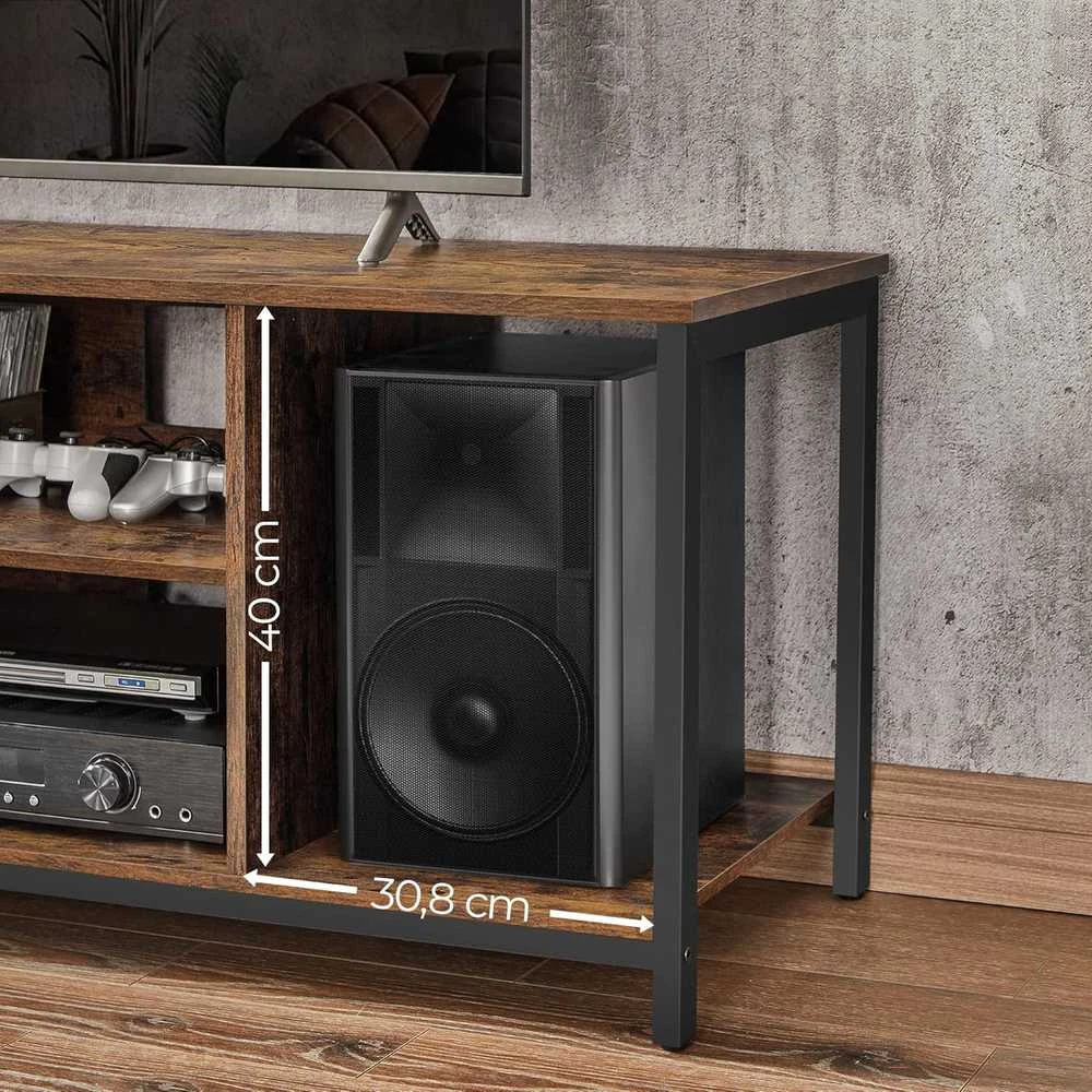 TV staliukas Vasagle TV spintelė su atvirais skyriais 40 x 120 x 50 cm vintažinė ruda-juoda