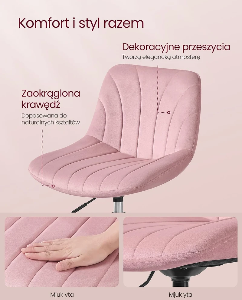 Vasagle Makiažo kėdė pastelinė rožinė