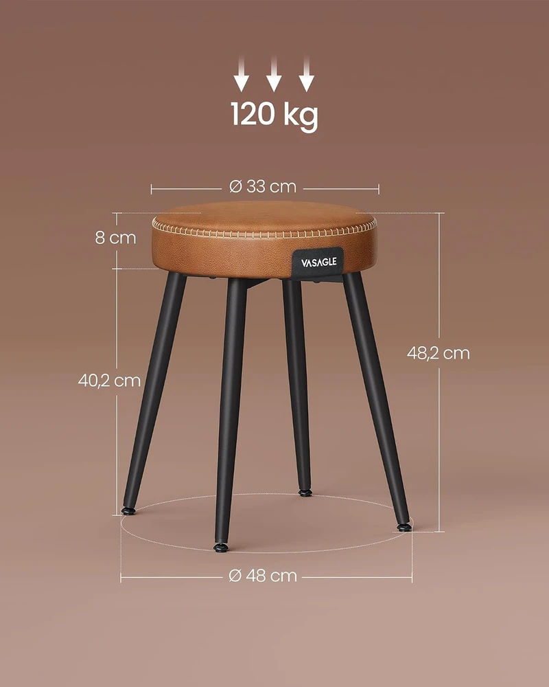 Vasagle EKHO kolekcija - odos imitacija, 48,2 cm aukščio, karamelės spalvos, ruda