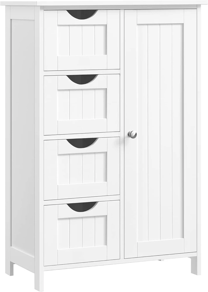 Songmics VASAGLE vonios kambario spintelė 55 × 82 × 30 cm su 4 stalčiais, LHC41W