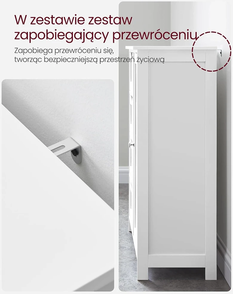Songmics VASAGLE vonios kambario spintelė 55 × 82 × 30 cm su 4 stalčiais, LHC41W