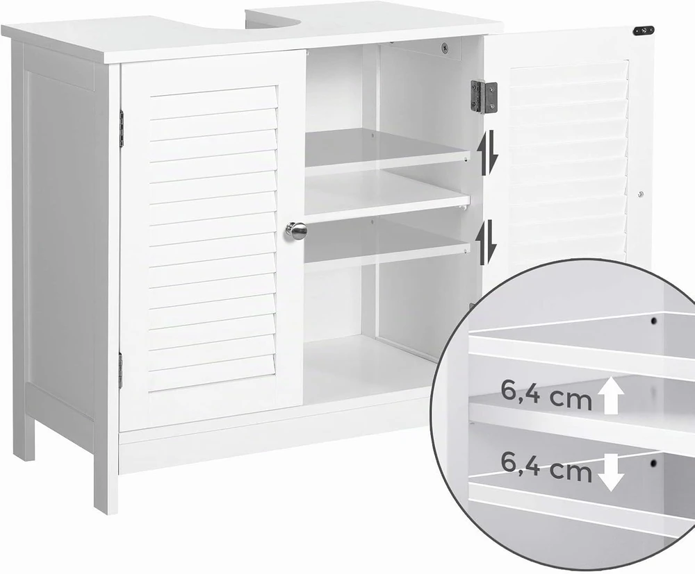Vasagle Waschbeckenunterschrank mattweiß
