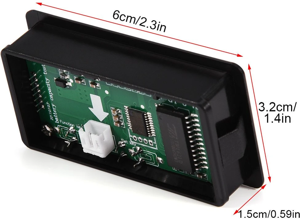 VBESTLIFE akumuliatoriaus įtampos ir talpos matuoklis su LCD ekranu, 6–70 V, 663862396355
