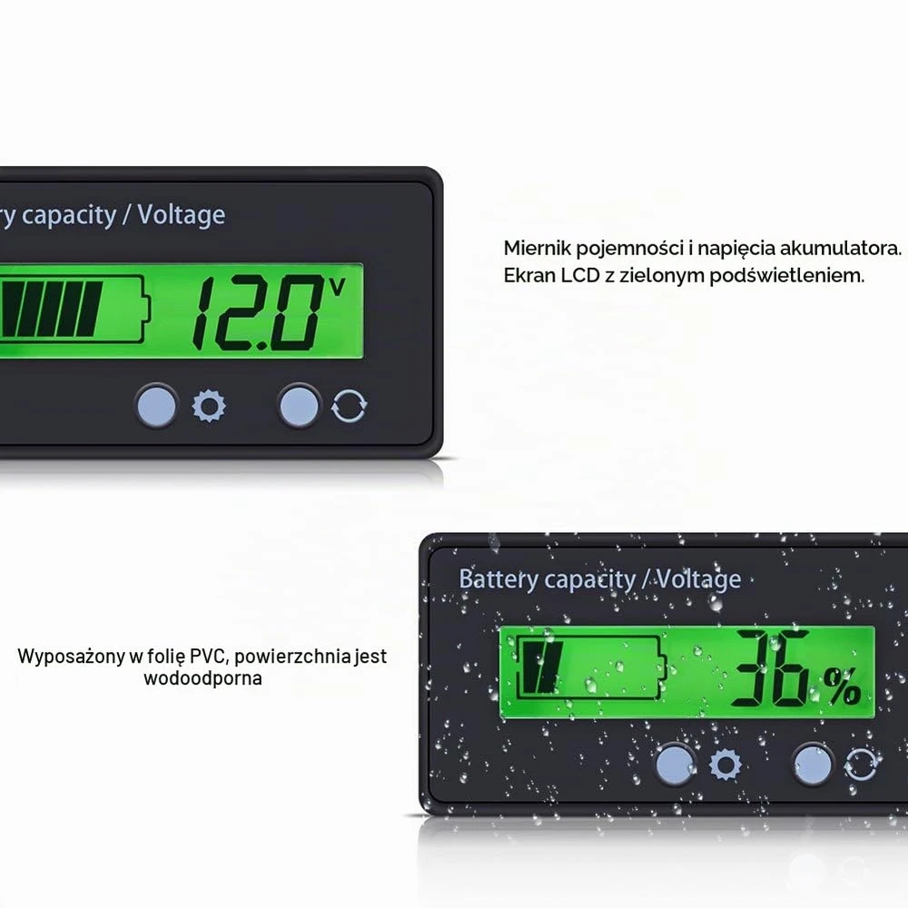 VBESTLIFE akumuliatoriaus įtampos ir talpos matuoklis su LCD ekranu, 6–70 V, 663862396355