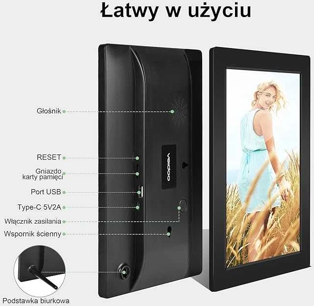 Veidoo Skaitmeninis nuotraukų rėmelis su WiFi ryšiu