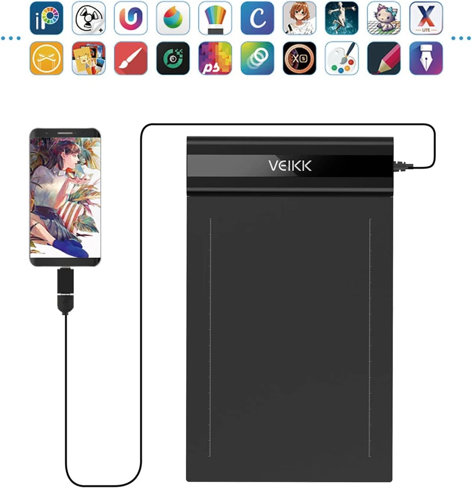VEIKK grafinė planšetė 15 x 10 cm USB, 8192 spaudimo lygių S640