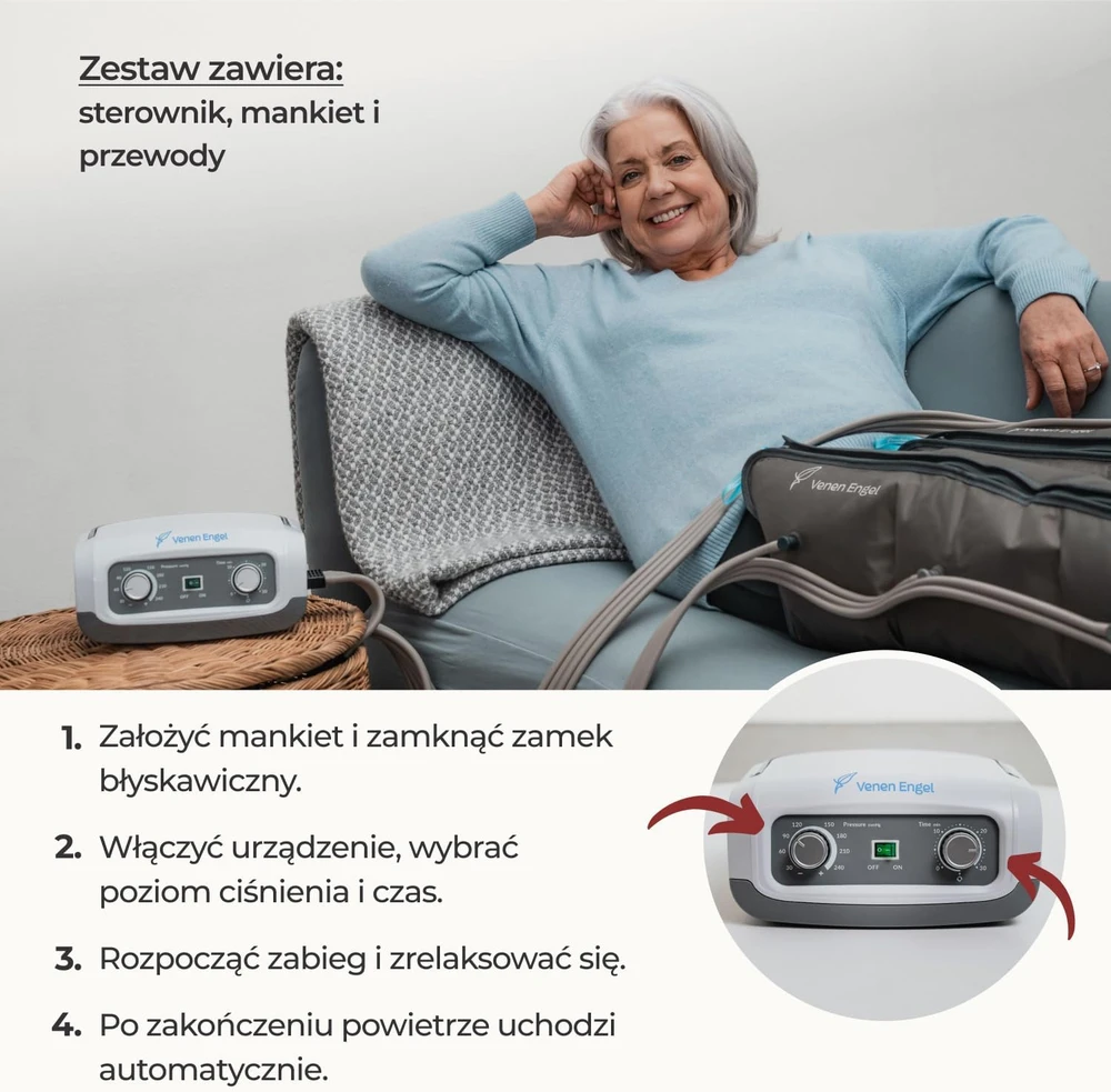 Venen Engel kojų kompresinis masažuoklis su 4 oro kameromis VE-001