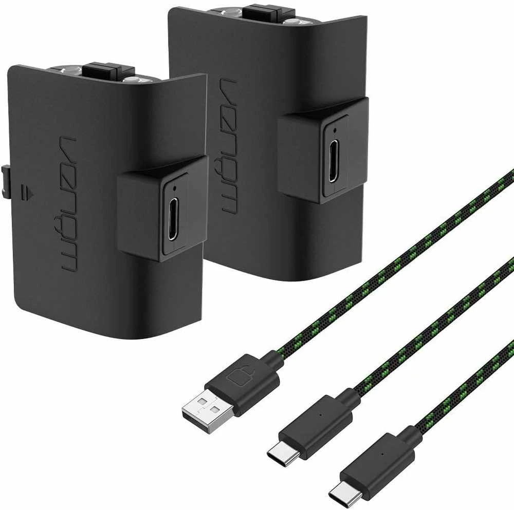 VENOM baterijos XBOX serijos / XBOX One valdikliams (2x1100mAh) + 3 metrų laidas