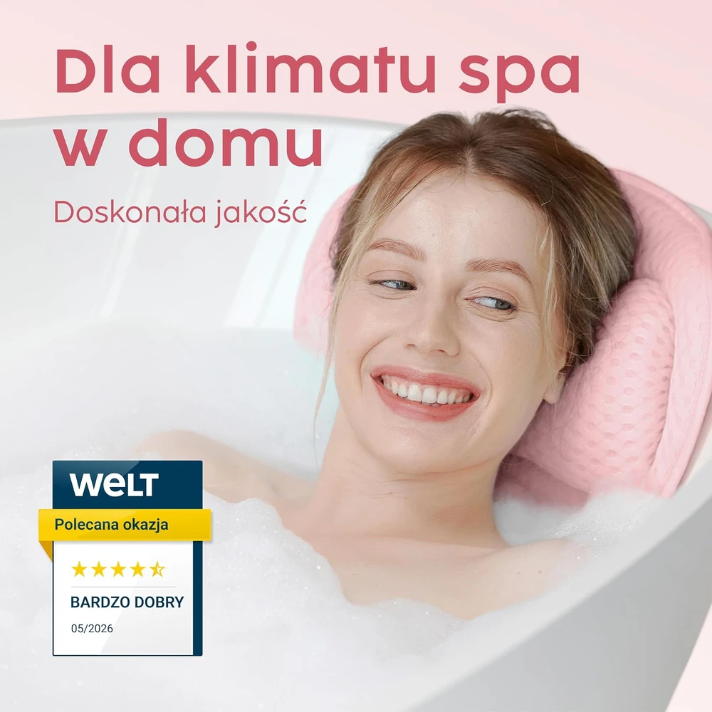 Vesta+ vonios pagalvė XXL su 6 siurbtukais ir 8 cm galvos atrama BK-L